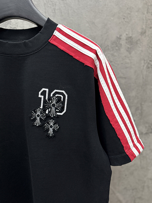 クロムハーツ アップリケクロスステッチスリーブ半袖Tシャツ