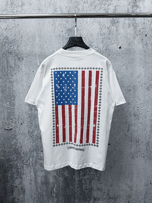 クロムハーツスーパーコピー 国旗柄クルーネックTシャツ