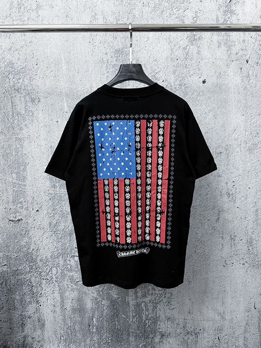 クロムハーツスーパーコピー 国旗柄クルーネックTシャツ