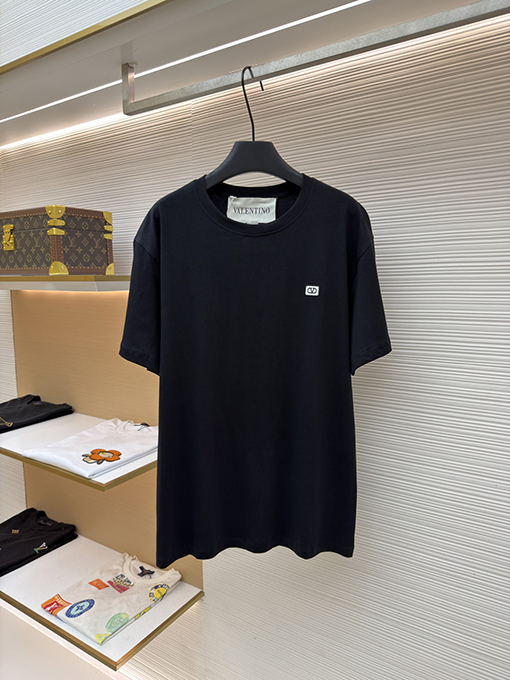 ヴァレンティノコピー 刺繍ロゴ入り半袖Tシャツ