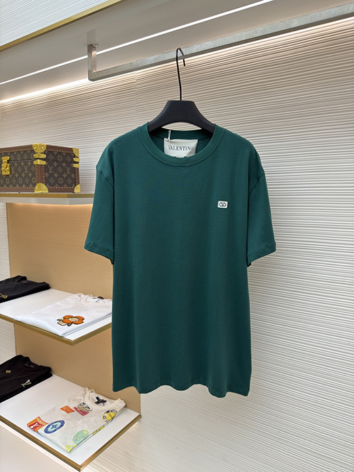 ヴァレンティノコピー 刺繍ロゴ入り半袖Tシャツ