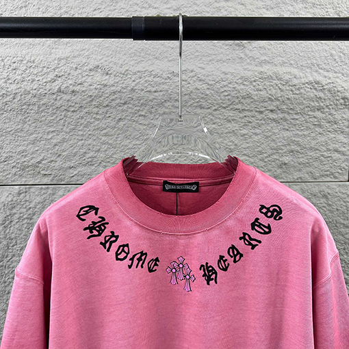 クロムハーツ クラシックなダメージヴィンテージスタイルの3D厚シリコン半袖Tシャツ