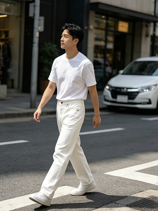 プラダコピー 無地のレザーパッチ付きパンツ