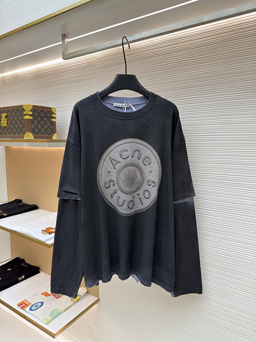 アクネストゥディオズコピー Acne Studios クラシックなダメージをした円形デジタルダイレクトインジェクション長袖シャツ