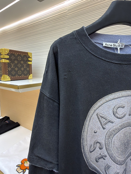 アクネストゥディオズコピー Acne Studios クラシックなダメージをした円形デジタルダイレクトインジェクション長袖シャツ