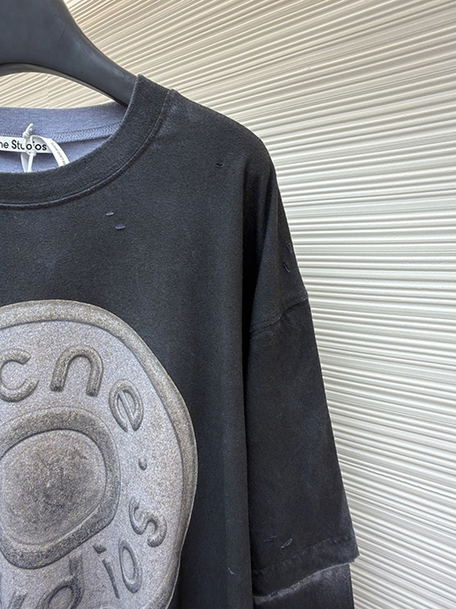 アクネストゥディオズコピー Acne Studios クラシックなダメージをした円形デジタルダイレクトインジェクション長袖シャツ