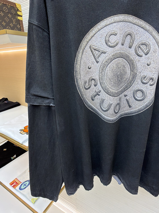 アクネストゥディオズコピー Acne Studios クラシックなダメージをした円形デジタルダイレクトインジェクション長袖シャツ