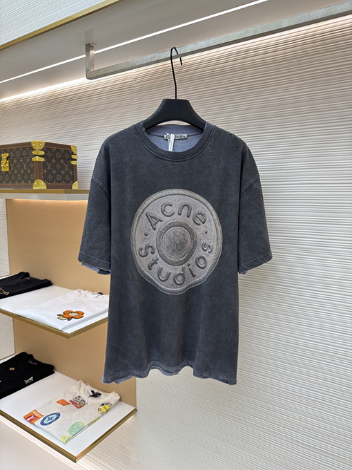 アクネストゥディオズ Acne Studios クラシックなダメージをした円形デジタルダイレクトインジェクション半袖Tシャツ
