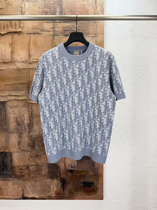 ディオールスーパーコピー Oblique モノグラムジャカードニット半袖Tシャツ