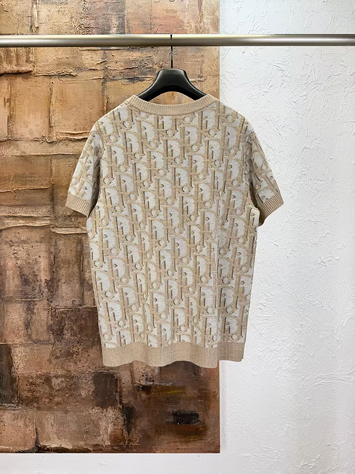 ディオールスーパーコピー Oblique モノグラムジャカードニット半袖Tシャツ