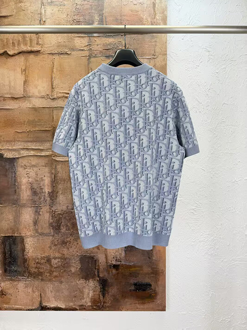 ディオールスーパーコピー Oblique モノグラムジャカードニット半袖Tシャツ