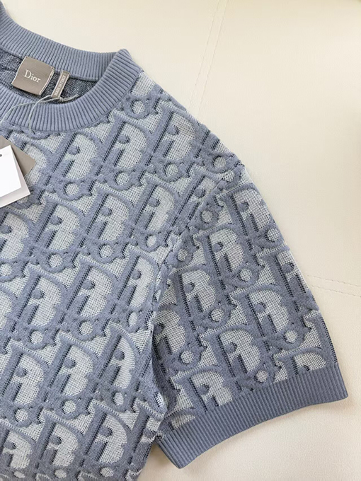 ディオールスーパーコピー Oblique モノグラムジャカードニット半袖Tシャツ