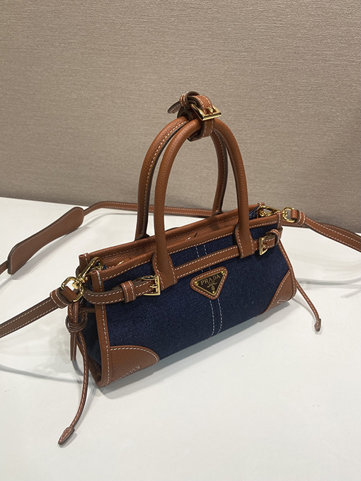 プラダスーパーコピー Softlux レディースデニムミニハンドバッグ