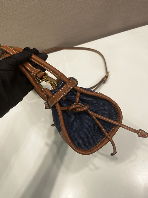 プラダスーパーコピー Softlux レディースデニムミニハンドバッグ
