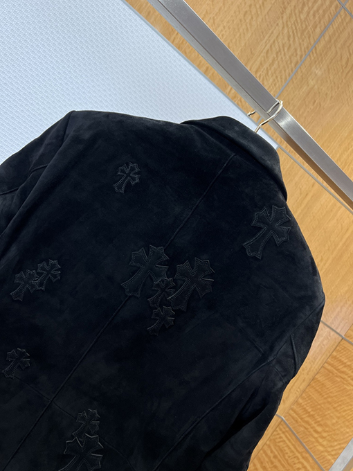 クロムハーツ ダーク柄のスエードスーツジャケット