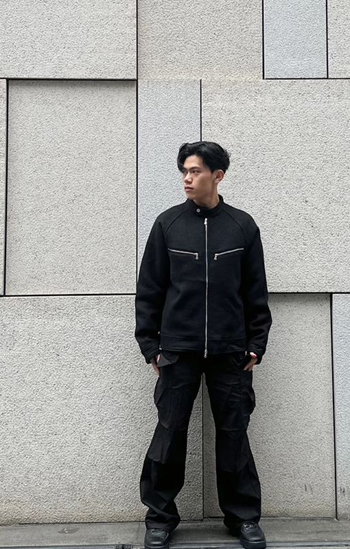 エルメス スタンドカラーの高級スエードジャケット