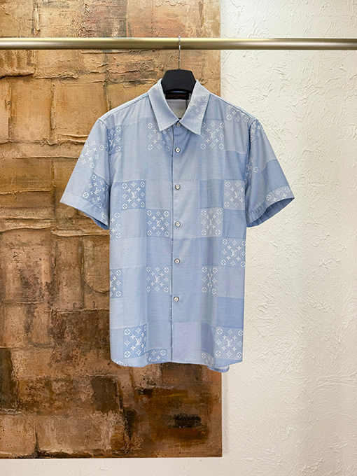 ルイヴィトンコピー パッチワークジャカードの半袖シャツ
