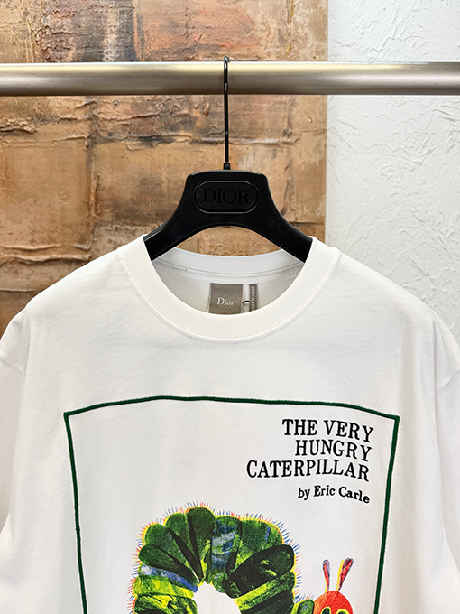 ディオールコピー Dior キャタピラー刺繍プリント半袖Tシャツ