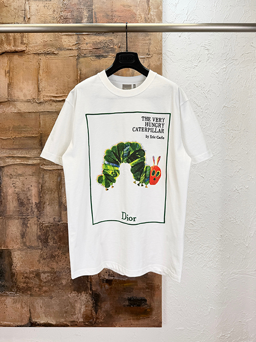 ディオールコピー Dior キャタピラー刺繍プリント半袖Tシャツ