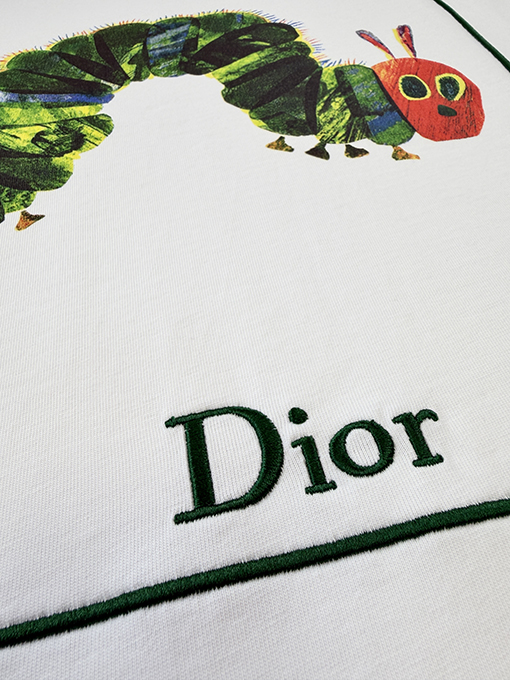ディオールコピー Dior キャタピラー刺繍プリント半袖Tシャツ
