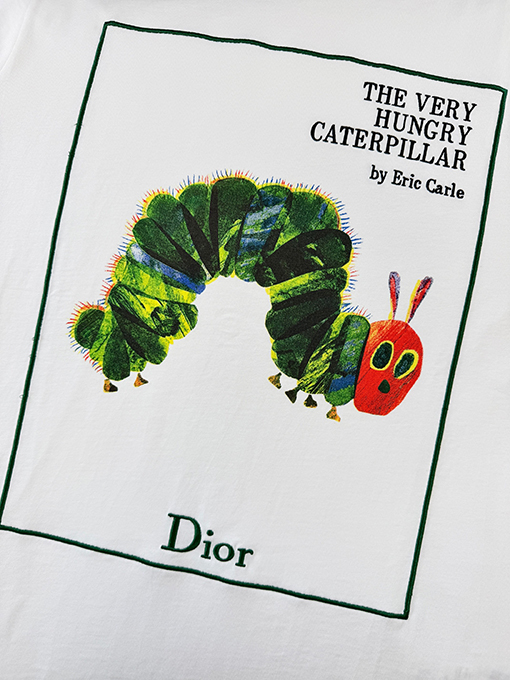 ディオールコピー Dior キャタピラー刺繍プリント半袖Tシャツ