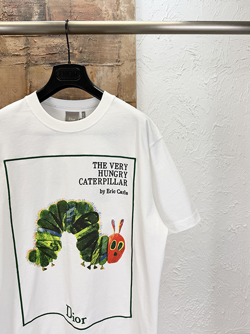 ディオールコピー Dior キャタピラー刺繍プリント半袖Tシャツ