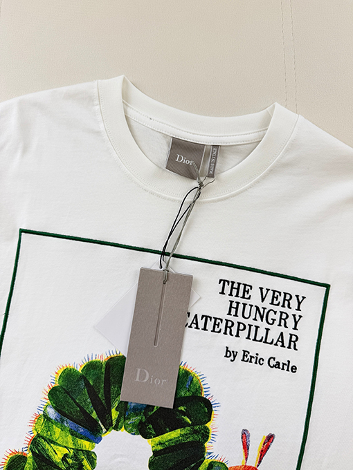 ディオールコピー Dior キャタピラー刺繍プリント半袖Tシャツ