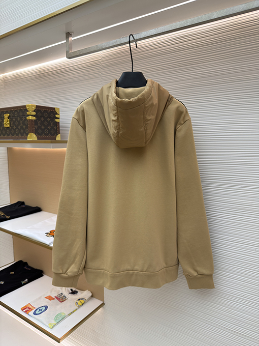 モンクレール 文字刺繍入りのフード付きジップアップスウェットシャツ