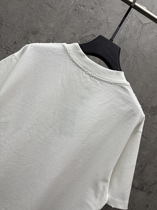 クロムハーツスーパーコピー 4層アップリケクロスステッチ半袖Tシャツ