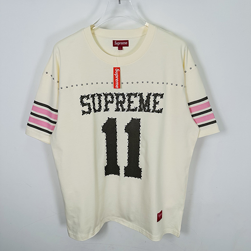 シュプリーム SUPREMEコピー 背番号11 ラインストーンアップリケ文字入り半袖サッカーユニフォーム
