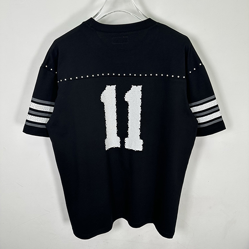 シュプリーム SUPREMEコピー 背番号11 ラインストーンアップリケ文字入り半袖サッカーユニフォーム