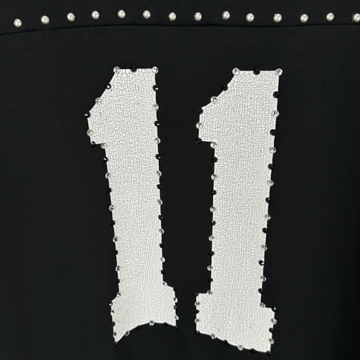 シュプリーム SUPREMEコピー 背番号11 ラインストーンアップリケ文字入り半袖サッカーユニフォーム