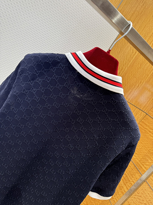 グッチコピー 全面ジャカードストレッチコットン半袖ポロシャツ