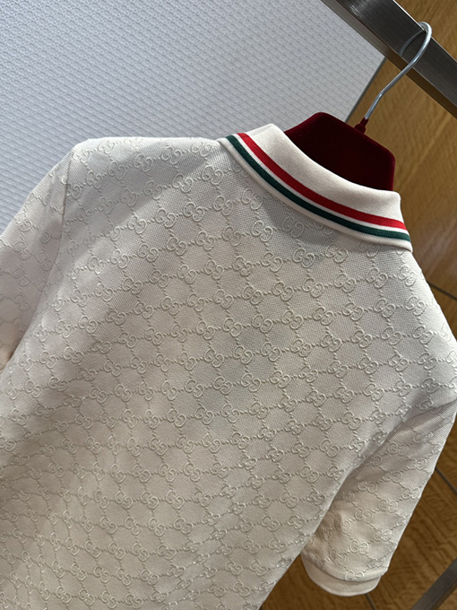 グッチコピー 新モデル全面ジャカードストレッチコットン半袖ポロシャツ