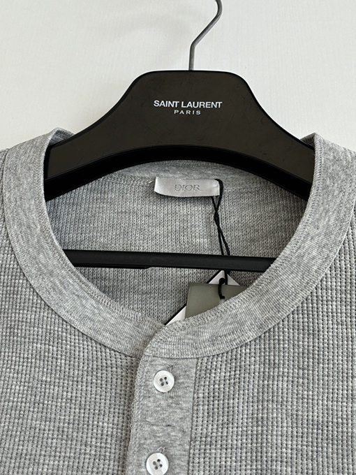 ディオールスーパーコピー Christian Dior Couture ワッフルヘンリーカラー半袖Tシャツ