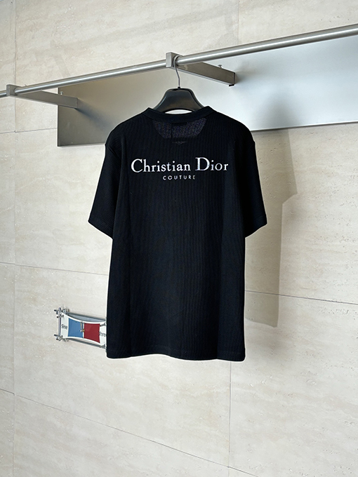 ディオールスーパーコピー Christian Dior Couture ワッフルヘンリーカラー半袖Tシャツ