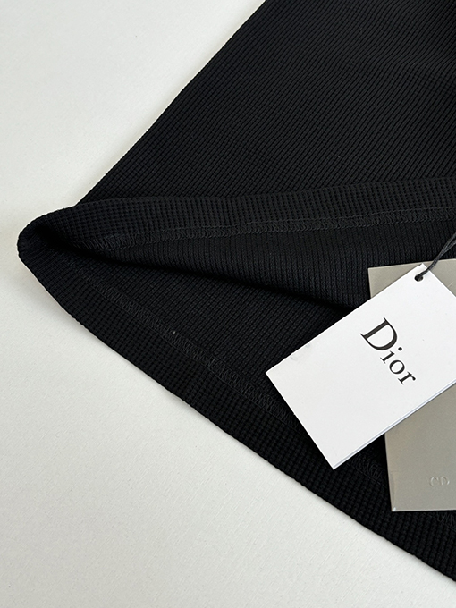 ディオールスーパーコピー Christian Dior Couture ワッフルヘンリーカラー半袖Tシャツ