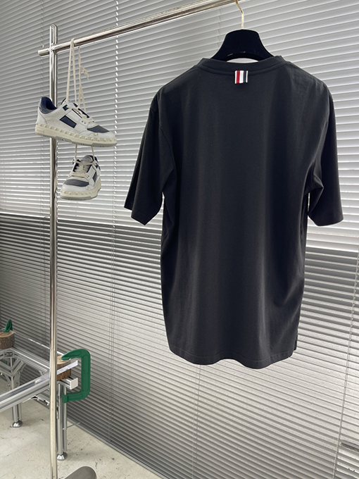 トムブラウンコピー 鳥柄プリントジャージー半袖Tシャツ