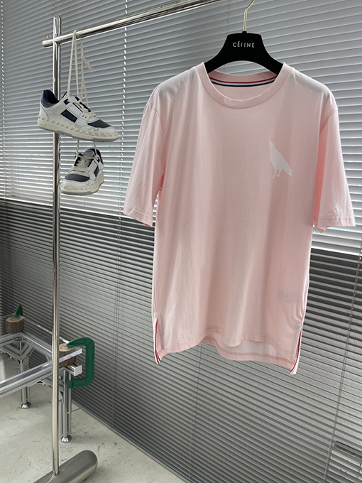トムブラウンコピー 鳥柄プリントジャージー半袖Tシャツ