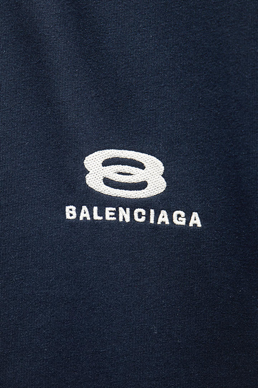 バレンシアガコピー Balenciaga 刺繍ロゴ入り半袖Tシャツ