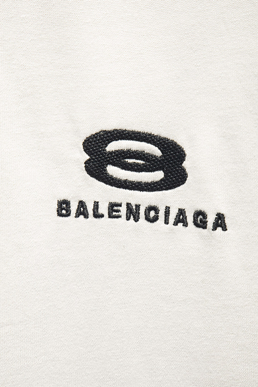バレンシアガコピー Balenciaga 刺繍ロゴ入り半袖Tシャツ