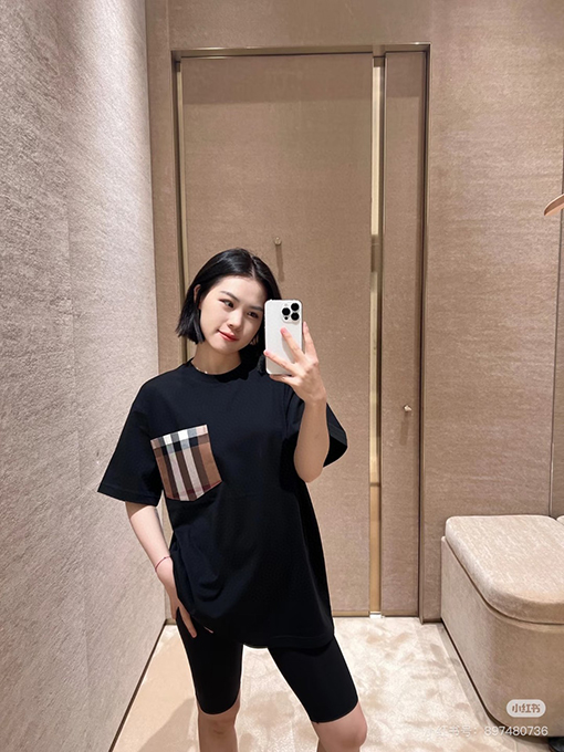 バーバリーコピー ポケット付きチェック柄半袖Tシャツ