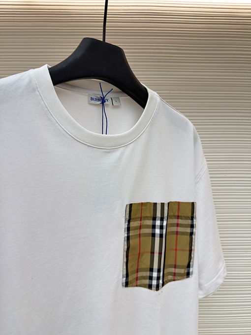 バーバリーコピー ポケット付きチェック柄半袖Tシャツ