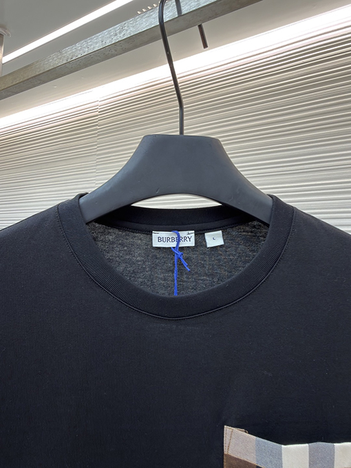バーバリーコピー ポケット付きチェック柄半袖Tシャツ
