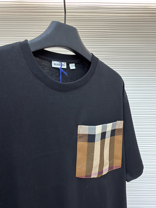 バーバリーコピー ポケット付きチェック柄半袖Tシャツ