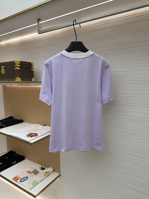 バーバリーコピー レディースデイジー刺繍入り半袖Tシャツ