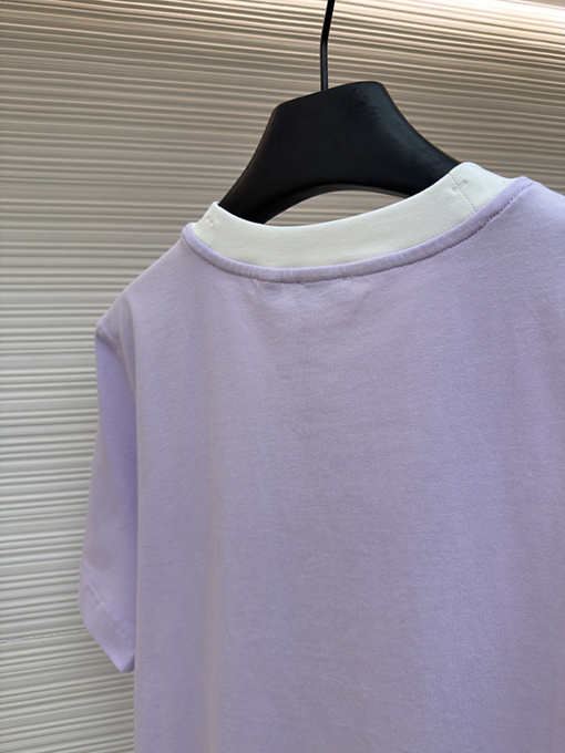 バーバリーコピー レディースデイジー刺繍入り半袖Tシャツ