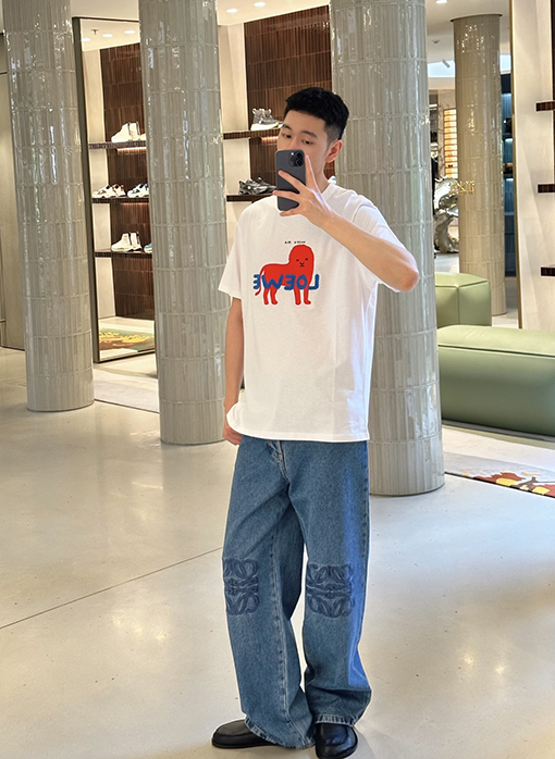 ロエベ Loewe 180周年記念限定アップリケ刺繍入り半袖Tシャツ