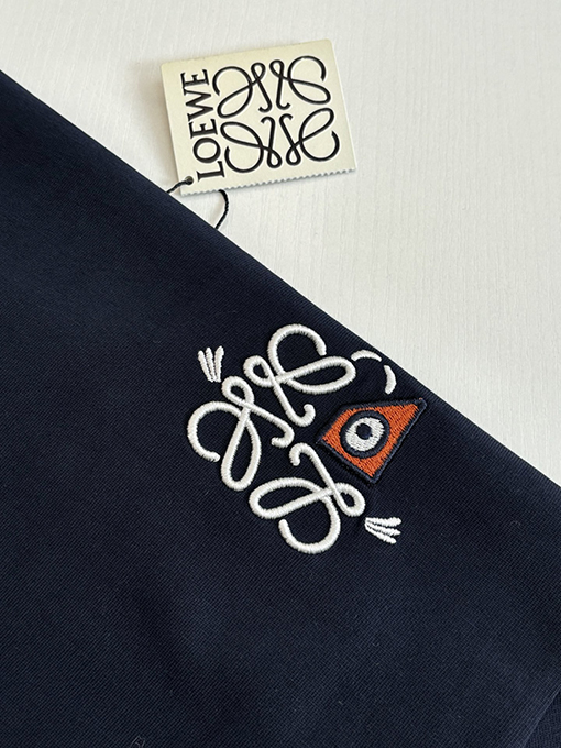 ロエベ Louis Wain コラボレーションロゴ刺繍入りクルーネック半袖Tシャツ