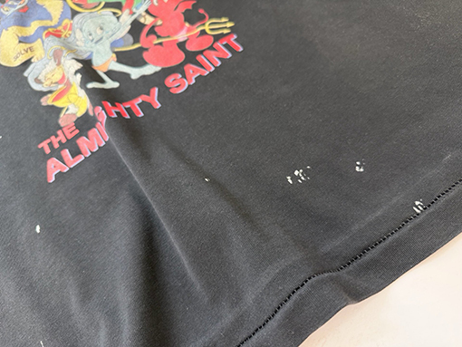 セントマイケルコピー Saint Michael MX6 レトロな漫画柄の半袖Tシャツ
